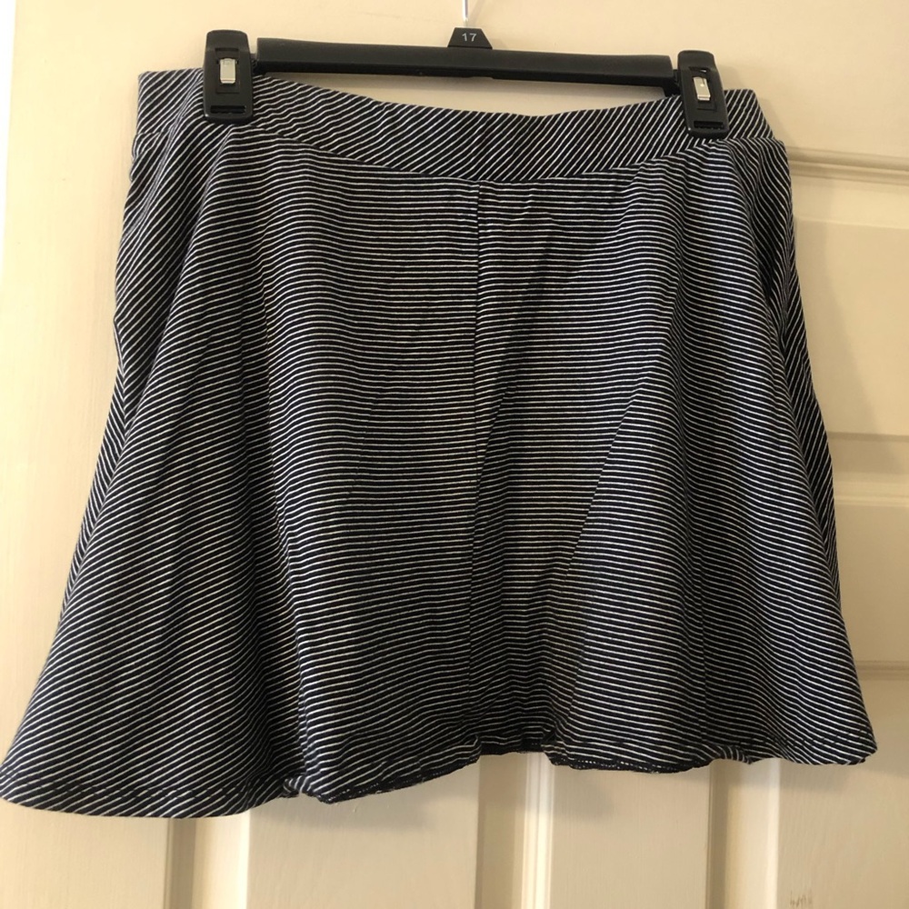 Striped A-Line Skirt - Black & White Juniors